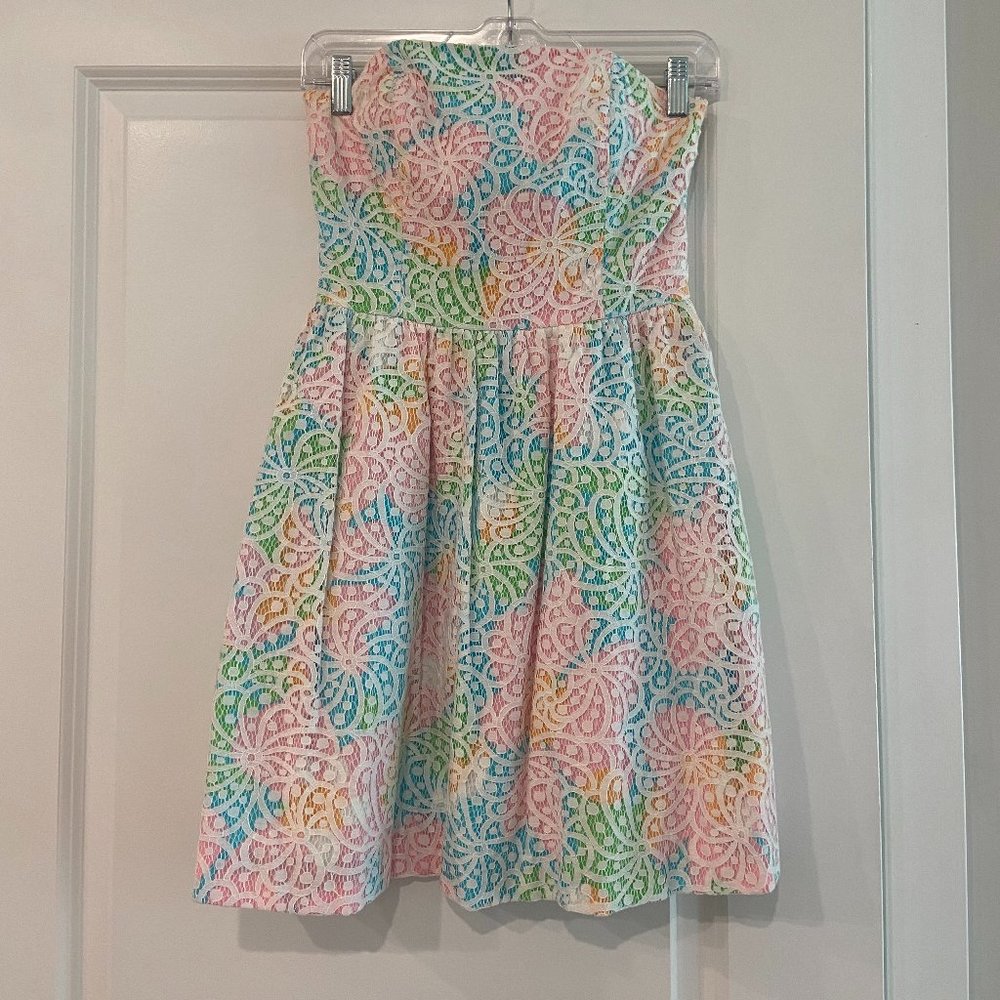 Lace Overlay Lilly Pulitzer Strapless Dress